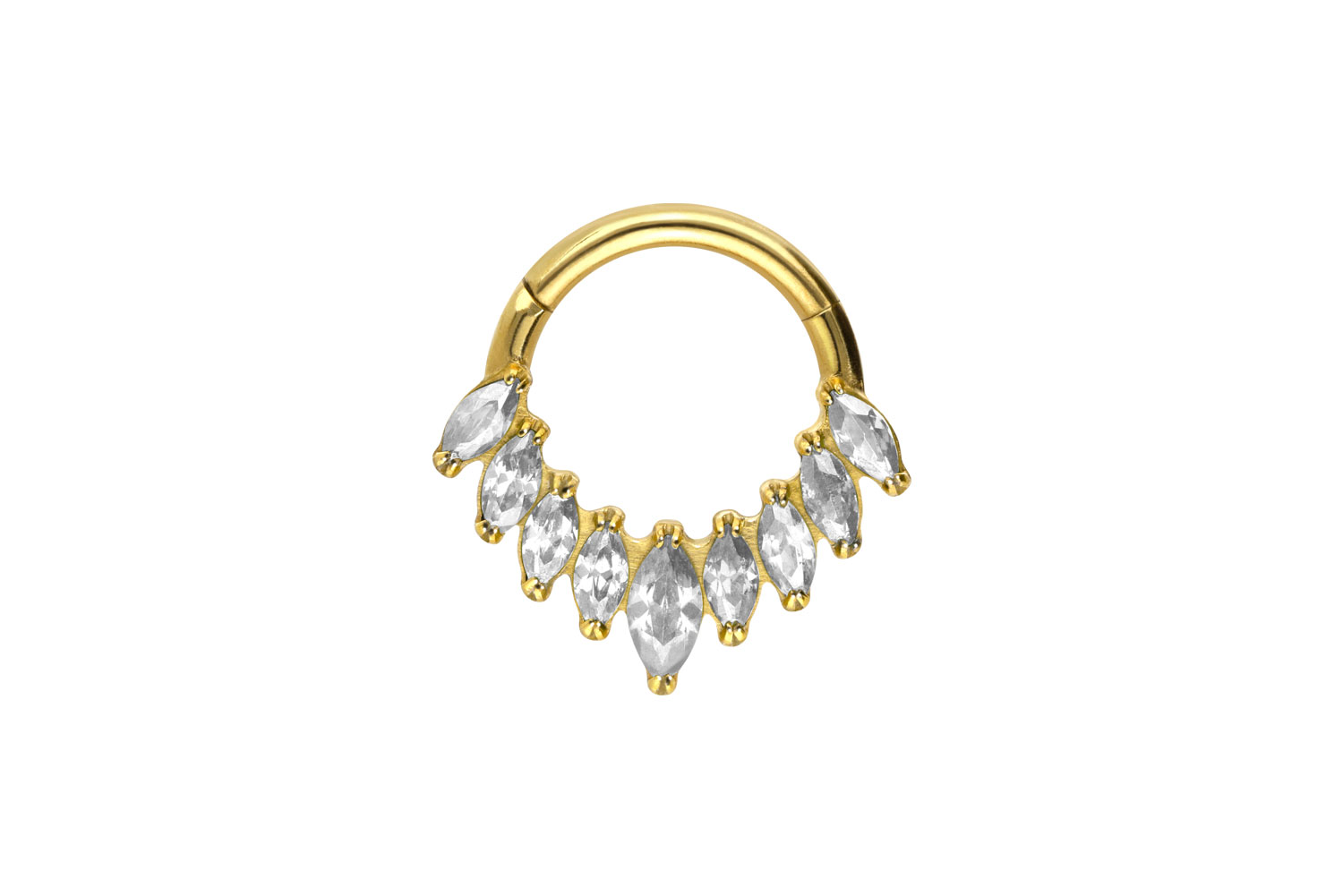 Titan Segmentring Clicker Piercing 9 EINGEFASSTE KRISTALLE